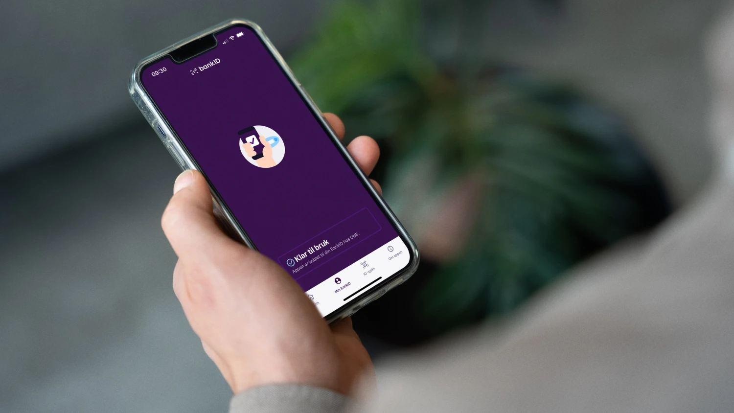 BankID-appen som vises på en telefon